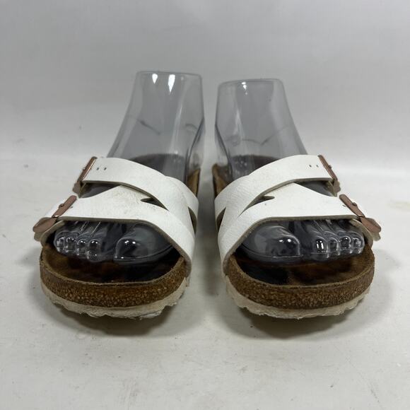 BIRKENSTOCK Sandals Womens 36 L5 Yao Balance Birko Flor Buckle Strap White - Picture 8 of 13